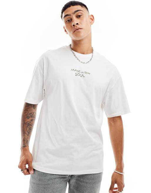 Jack & Jones – Vit t-shirt i oversize med "Soul Dove"-tryck baktill, 4 av 4