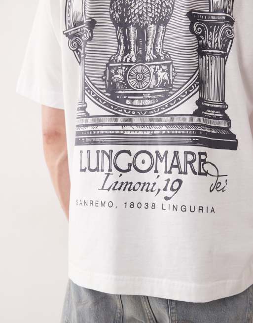 Jack & Jones – Vit t-shirt i oversize med svartvitt tryck baktill, 5 av 5