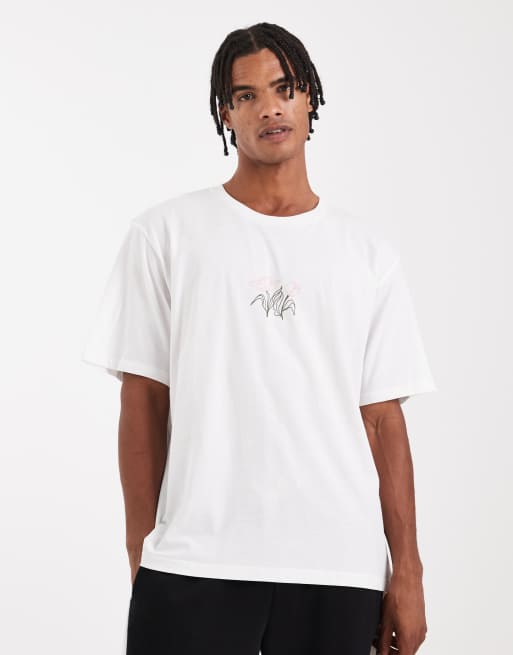 Jack & Jones – Vit t-shirt med blomtryck baktill, 3 av 5