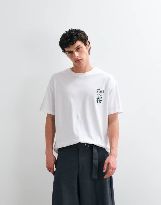 Jack & Jones – Vit t-shirt med japanskt bergstryck baktill, 2 av 5