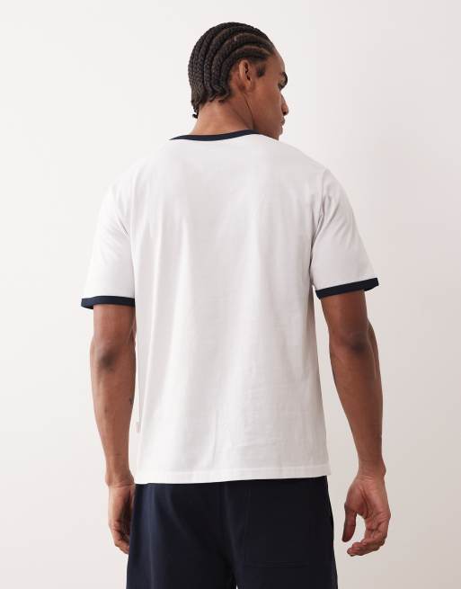 Jack & Jones – Vit t-shirt med kantrand, 3 av 5