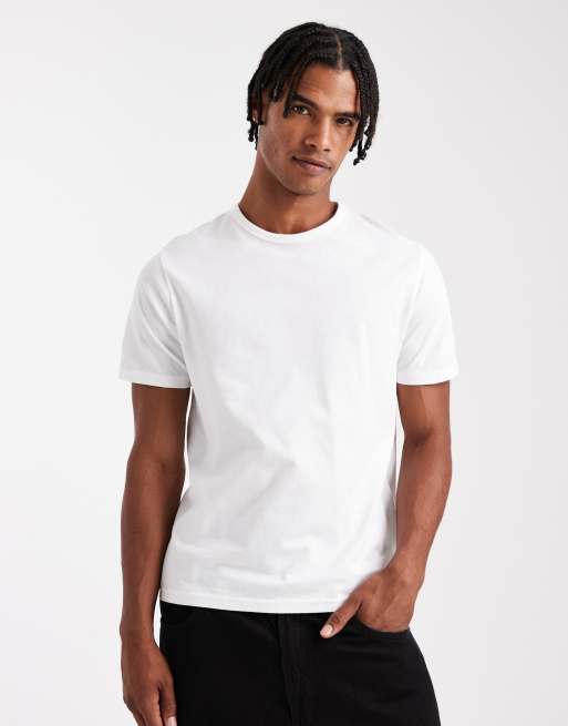 Jack & Jones – Vit t-shirt med smal passform