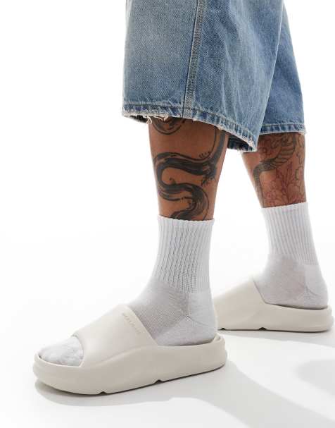 Jack & Jones – Vita formgjutna tofflor - view 1