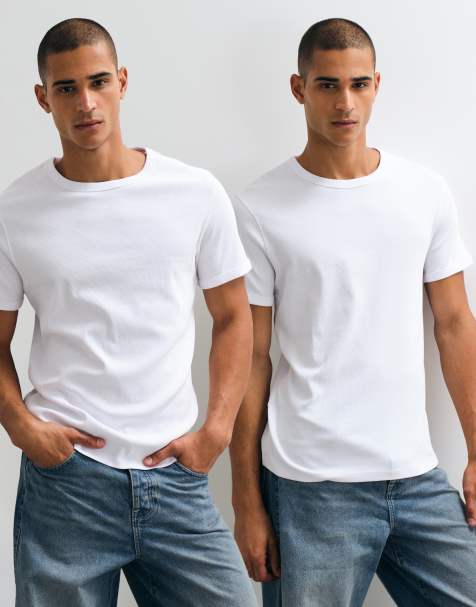 Jack & Jones – Vita, ribbade t-shirts, 2-pack - view 1