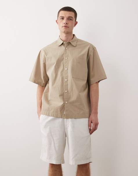 Jack & Jones – Vita shorts i linnemix med dragsko - view 1