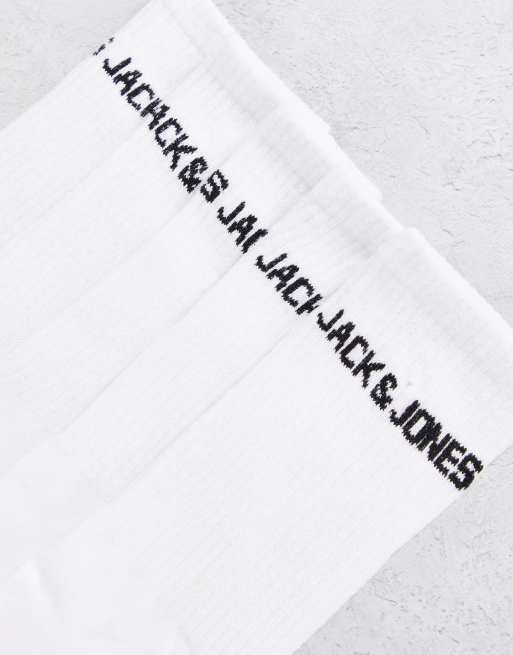 Jack & Jones – Vita sportstrumpor med logga, 5-pack, 3 av 4