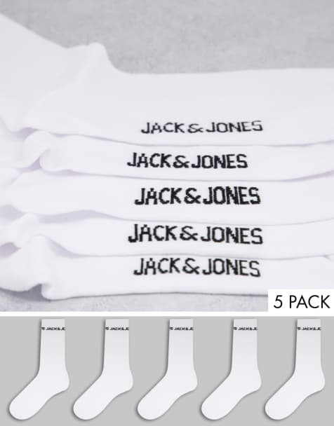 Jack & Jones – Vita sportstrumpor med logga, 5-pack - view 1