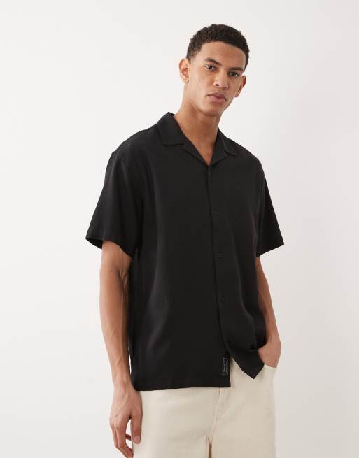 Jack & Jones waffle knit short sleeve shirt in black | ASOS