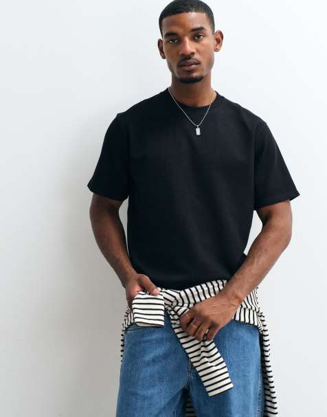 Jack & Jones waffle T-shirt i sort - view 1