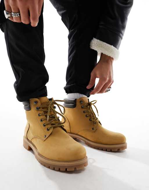 Jack & Jones – Wanderstiefel in Hellbraun