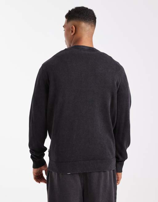 Jack & Jones washed jumper in black, 3 of 5