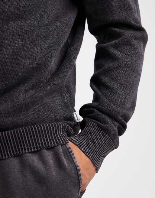 Jack & Jones washed jumper in black, 5 of 5