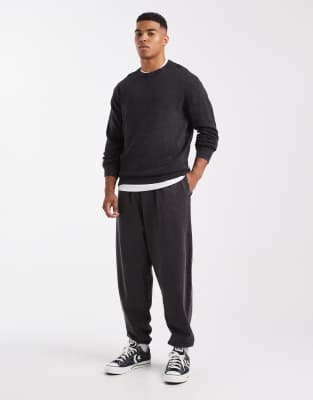 Jack & Jones Washed Sweater In Black
