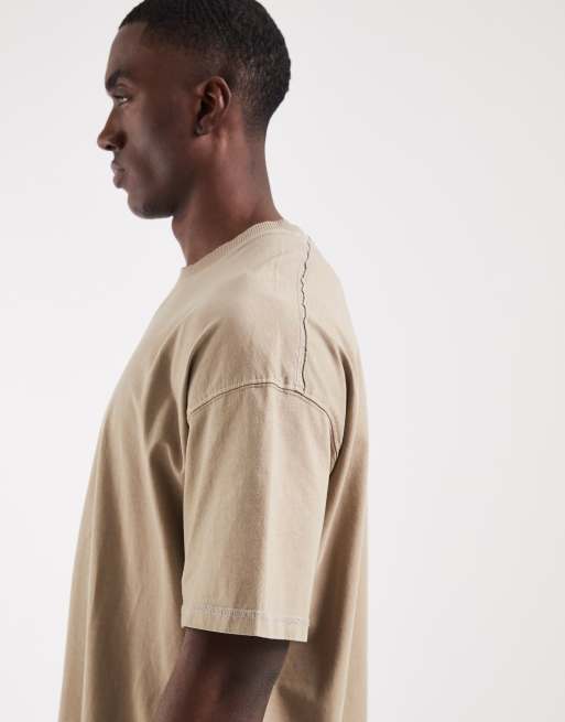 Jack & Jones washed t-shirt in beige, 3 of 5
