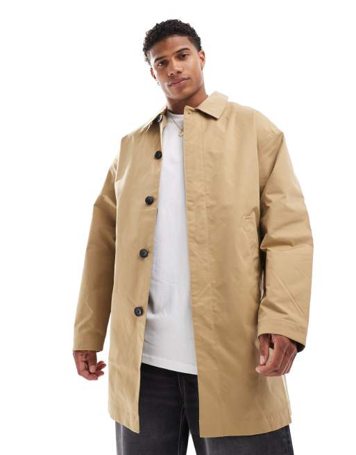 Jack & Jones – Wasserabweisender Regenmantel in Camel, 2 von 4