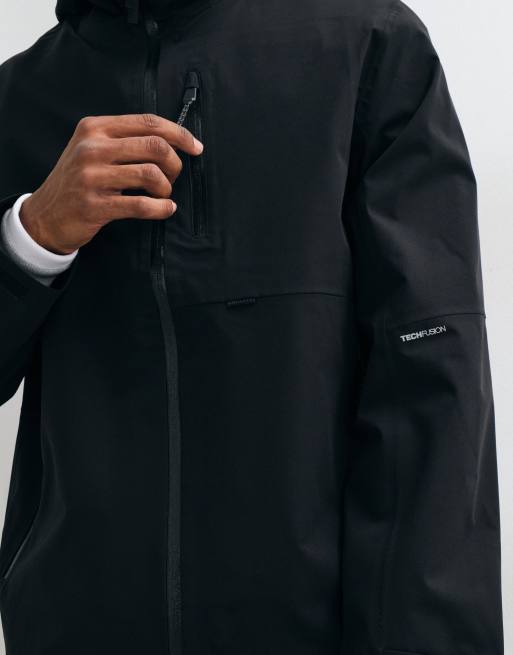 Jack & Jones waterproof technical shell jacket in black, 4 of 5