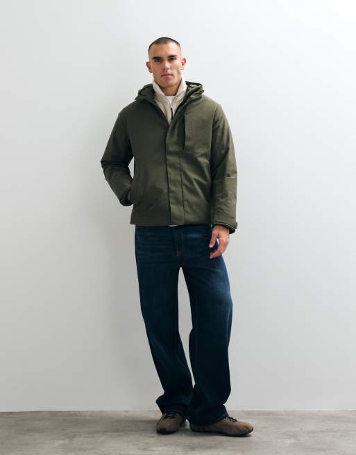 Jack & Jones waterproof utility jacket in dark khaki, 3 of 5