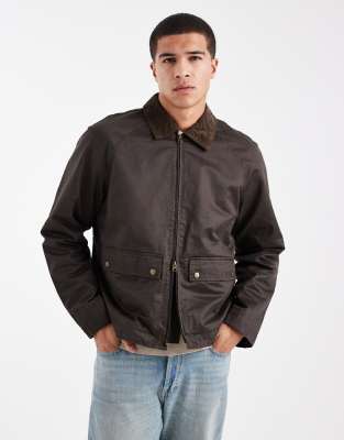 Jack & Jones Wax Jacket In Brown