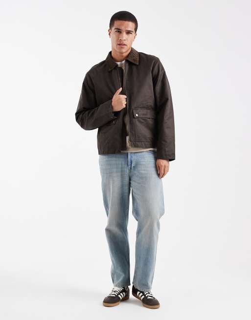 Jack & Jones wax jacket in brown, 2 of 5
