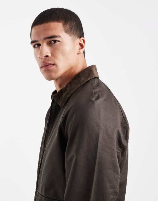 Jack & Jones wax jacket in brown, 4 of 5