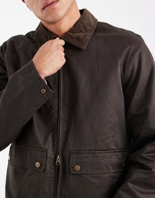 Jack & Jones wax jacket in brown, 5 of 5