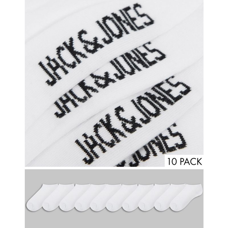 Jack & Jones – Weiße Socken im 10er-Pack