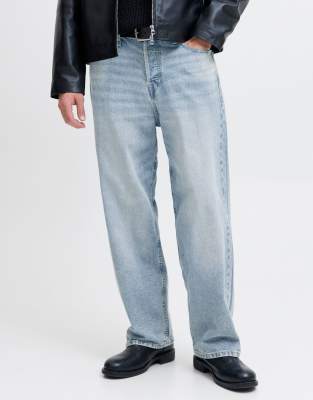 Weit geschnittene Jeans aus blauem Denim Blau W30 L32