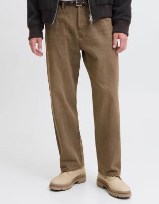 Weit geschnittene Jeans in Schwarz Schwarz W33 L32