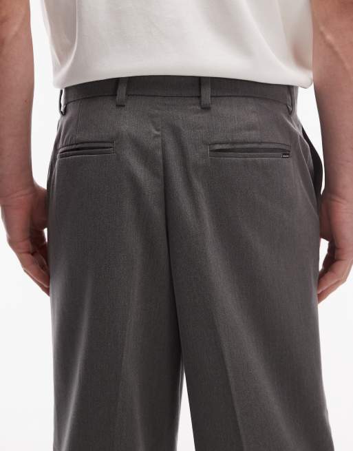 Jack & Jones wide fit tailored pants in gray | ASOS