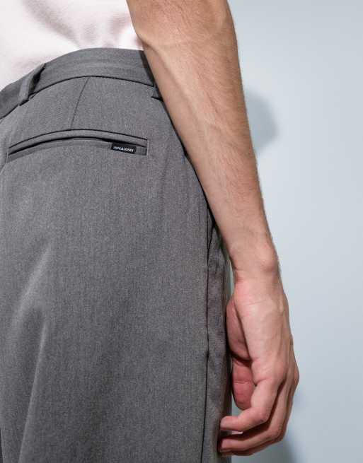 Jack & Jones wide fit tailored trousers in grey, 3 of 7