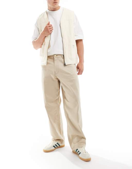 Jack & Jones wide fit worker chinos in beige 