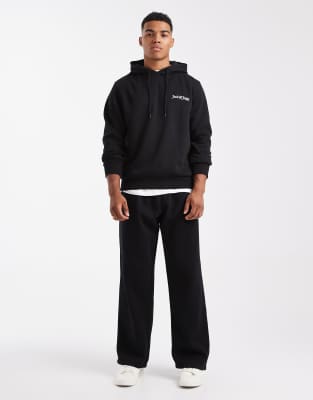 Jack & Jones Wide Leg Sweatpants In Black