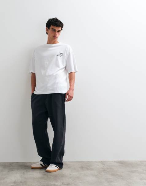 Jack & Jones wide leg sweatpants in charcoal gray - view 1