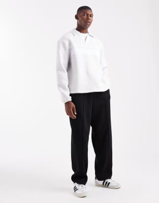 Jack & Jones Wide Leg Sweatpants With Pintuck In Black