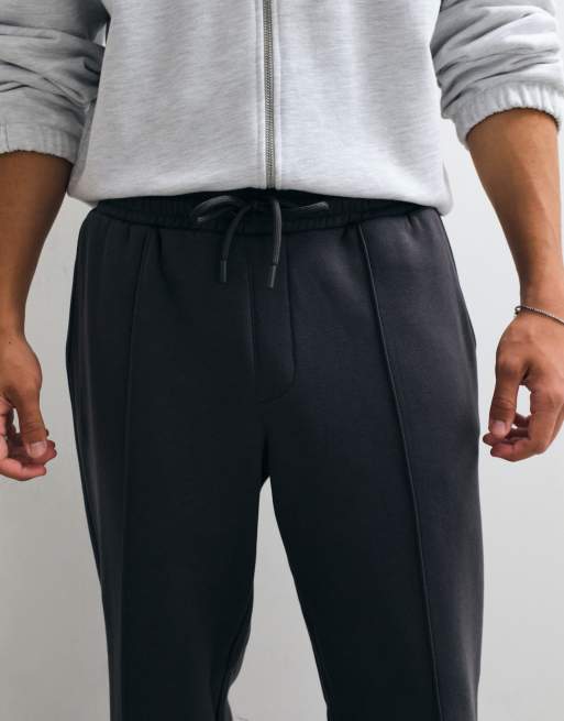 Jack & Jones wide leg sweatpants with pintuck in charcoal gray, 5 of 5