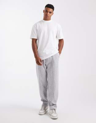 Jack & Jones Wide Leg Sweatpants With Pintucks In Gray