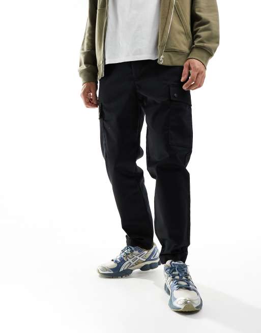 Men's Drawstring Cargo Pants in Black