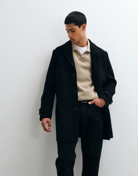 Jack & Jones wollen jas in zwart - view 1