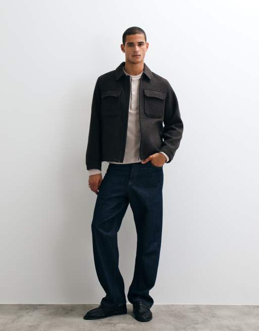 Jack & Jones wool blend jacket in chocolate brown, 2 of 5