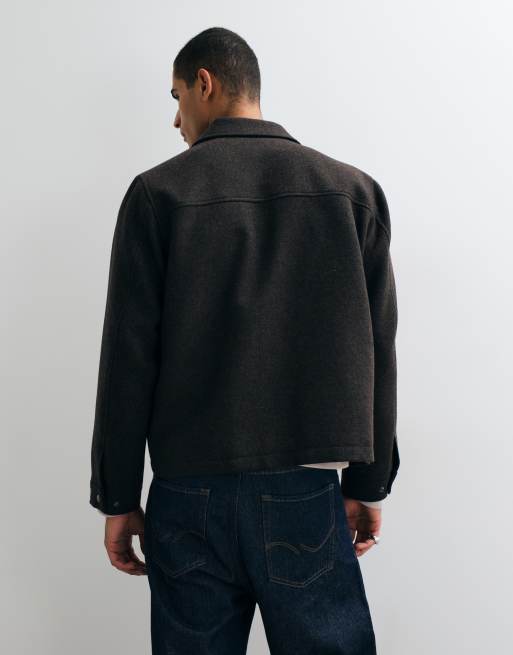 Jack & Jones wool blend jacket in chocolate brown, 4 of 5