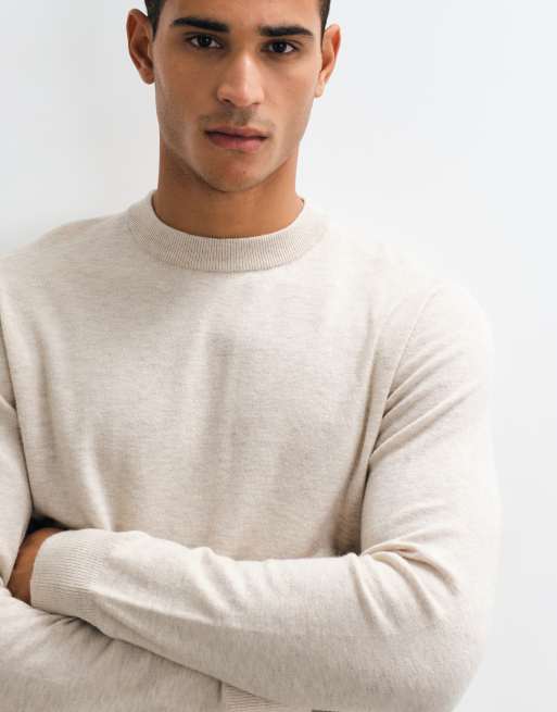 Jack & Jones wool blend jumper in beige, 3 of 5
