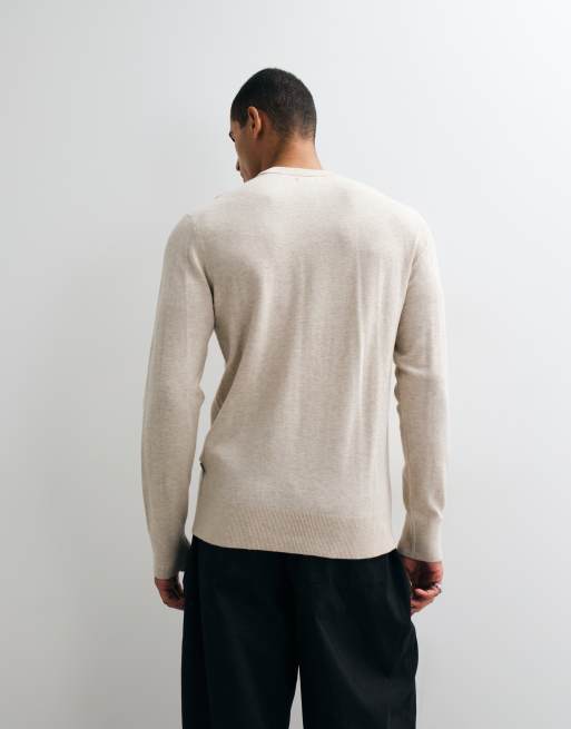Jack & Jones wool blend jumper in beige, 4 of 5
