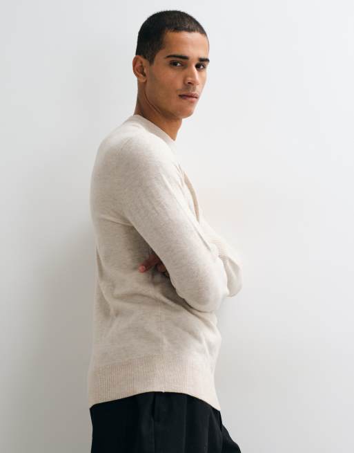 Jack & Jones wool blend jumper in beige, 5 of 5