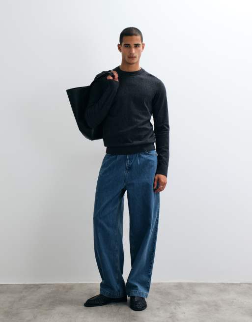 Jack & Jones wool blend jumper in black, 3 of 5