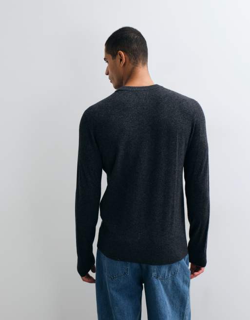 Jack & Jones wool blend jumper in black, 5 of 5