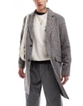 [Jack & Jones] Jack & Jones wool blend overcoat in brown check M Seal Brown: Houndtooth