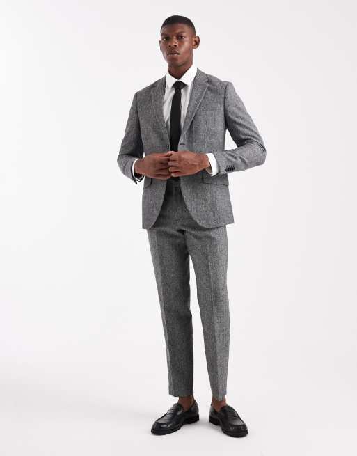 Jack & Jones wool blend suit jacket in slim fit gray texture, 2 of 5