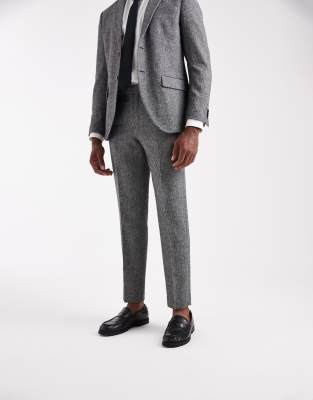 Jack & Jones Wool Blend Suit Trouser In Gray