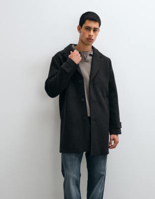 Jack & Jones Wool Coat In Brown