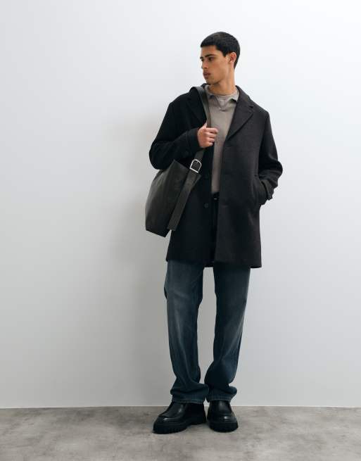 Jack & Jones wool coat in brown, 2 of 5